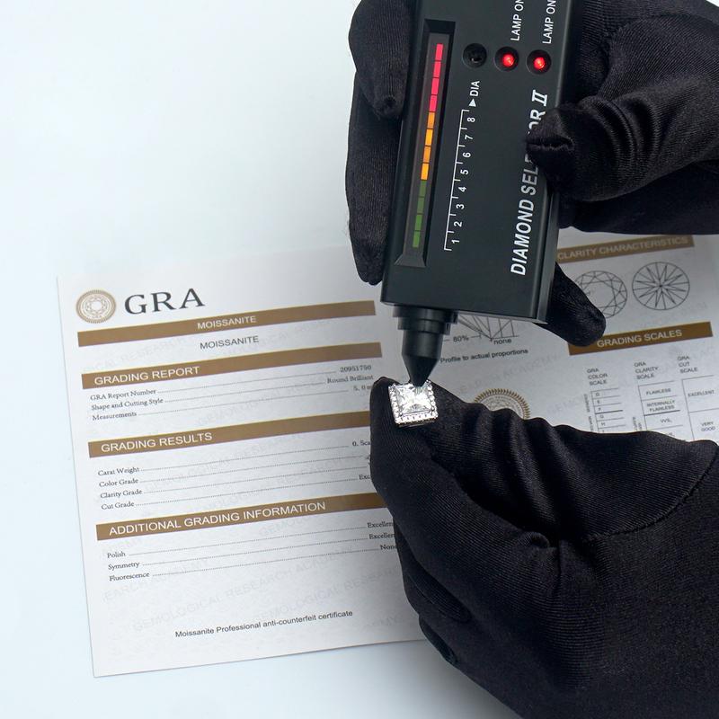 Delzzad S925 Radiant Cut VVS Synthetic Moissanite Stud Earrings Daily Costume Jewelry Accessories Perfect Birthday Anniversary Gift for Women Wedding Set