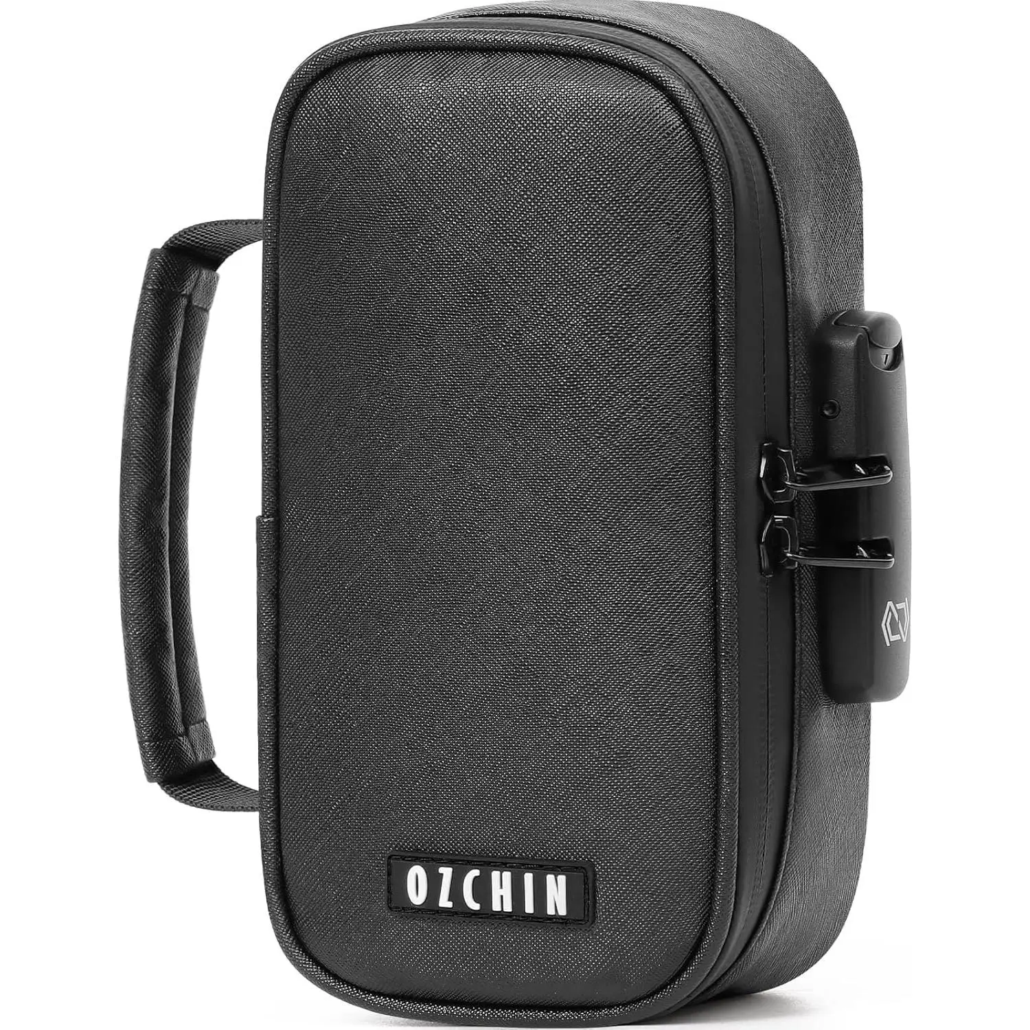 Smell Bag with Combination Lock File Organizer Case Container Medicine Lock Box Bag Great Gift for Friend (Black, S)