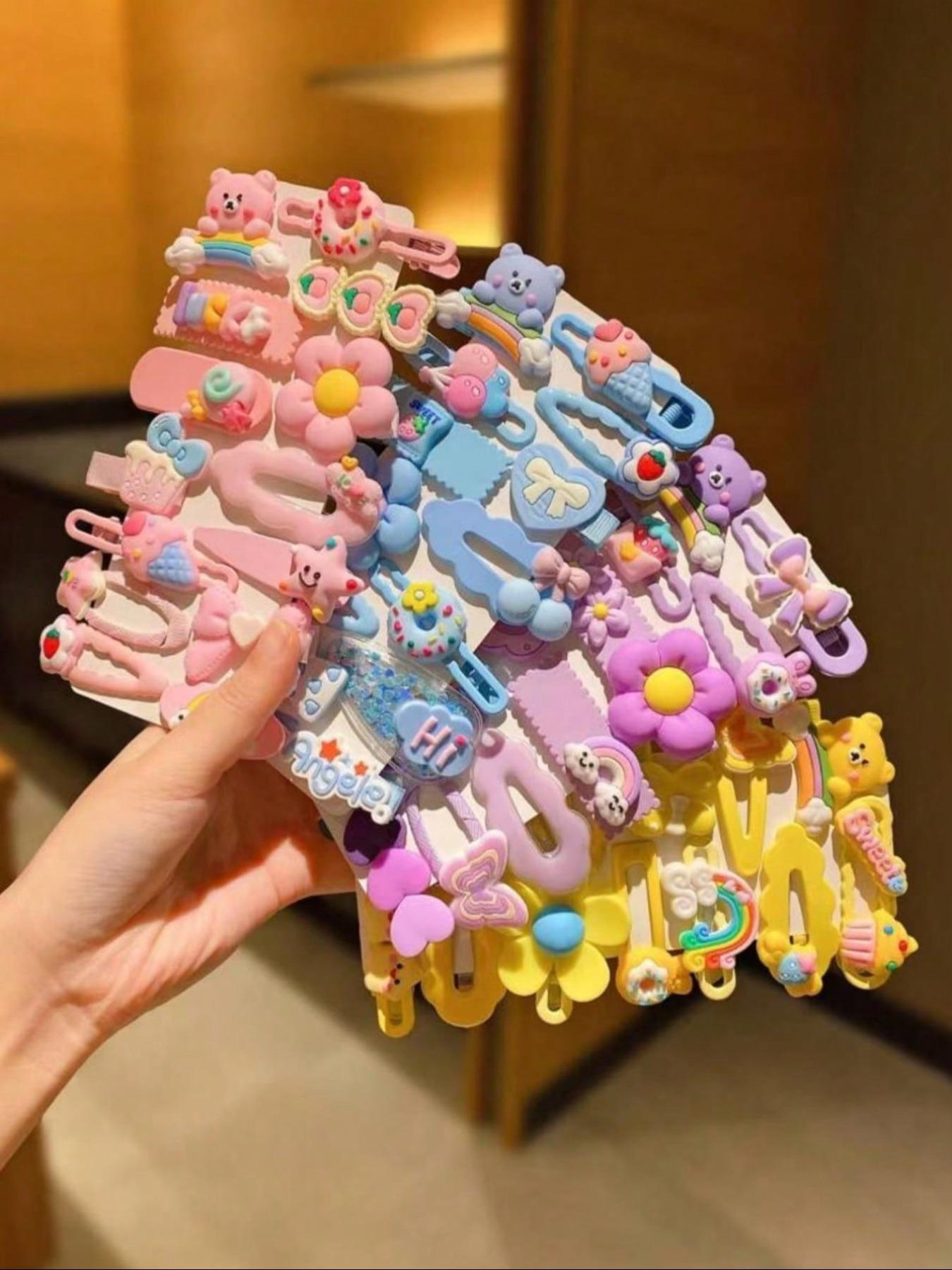 Cute Cartoon Flower Hair Clips Set, 14 Pcs Sweet Butterfly Bangs Clamps, Fun Claw Clips, Super Cute Clips, Casual Women Accessories, All Seasons Fashion Hair Pins, Hair Claws Set