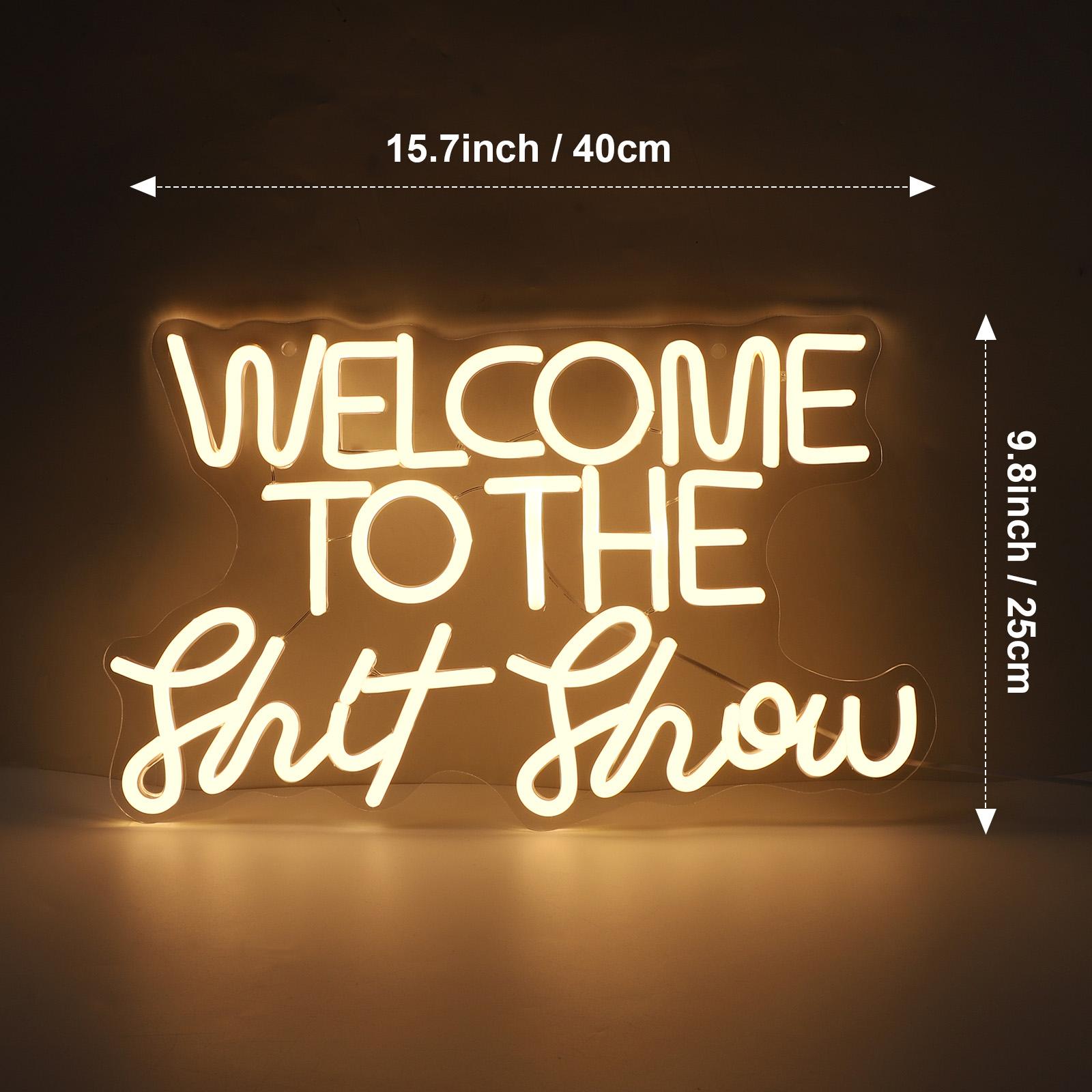 Serbasic Welcome to the Shit Show Neon Sign Neon Light Dimmable with ON/OFF Switch for Wall Decor Living Room Hotel Bar Club Beach Wedding Valentine's Day Birthday Party Gifts Artwork Bedroom Home Decor Interior