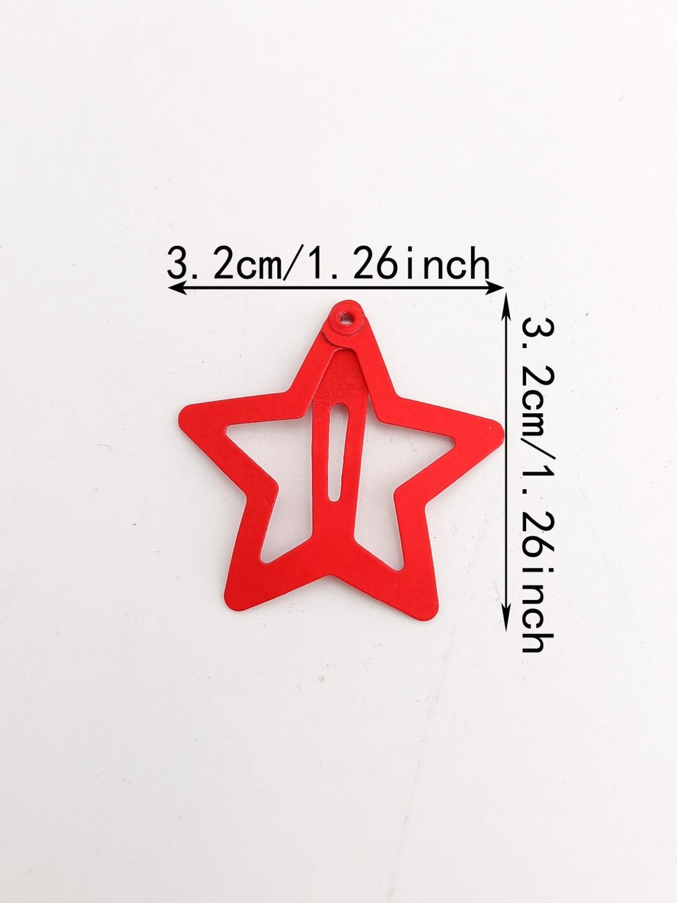 1 Pack Of 10, 3.2cm Star-Shaped Bb Clips, Made Of Durable Metal With A Matte Finish For A Premium Look. The Hollow Design Is Lightweight And Hair-Friendly, Effortlessly Adapting To Various Scenarios Such As Commuting, School, And Dates