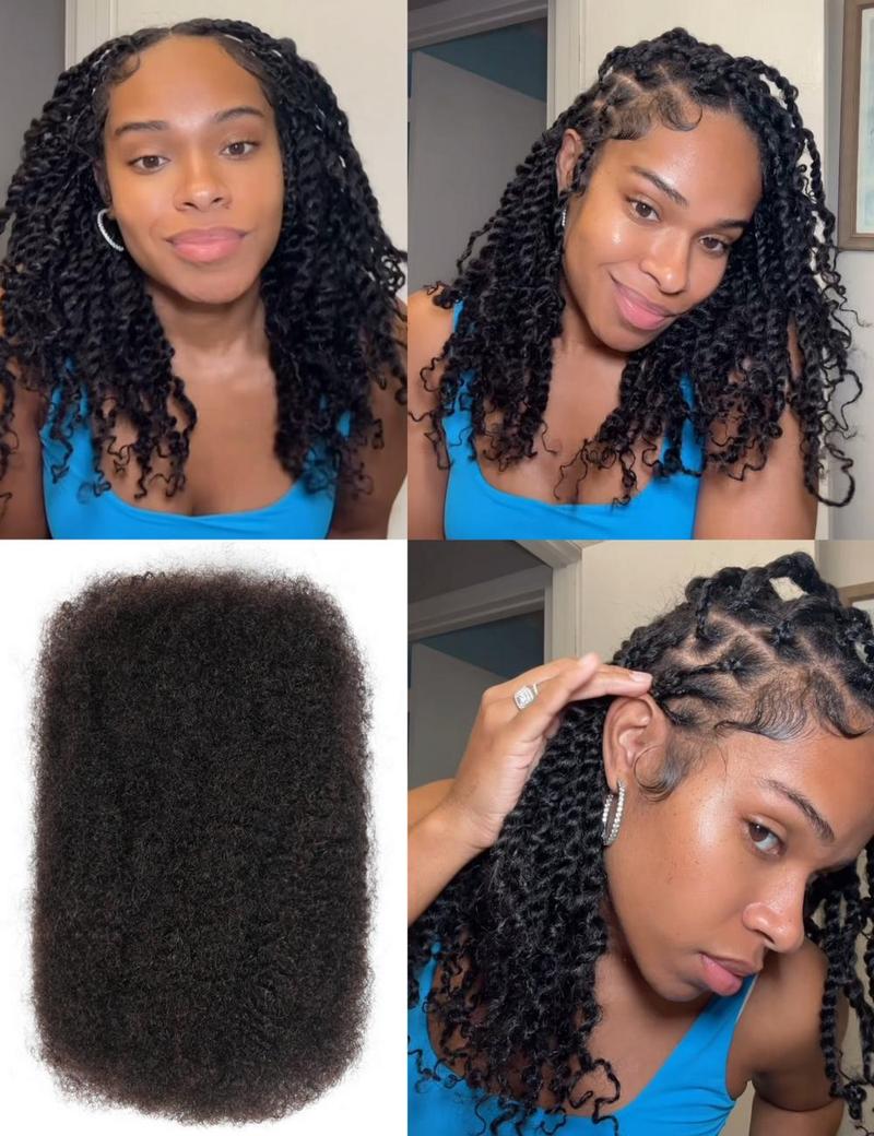 [Style Icon] 3 pcs Afro kinky Bulk Human Hair Extensions For Braiding Dreadlock Human Hair Natural Color Bulk Human Hair