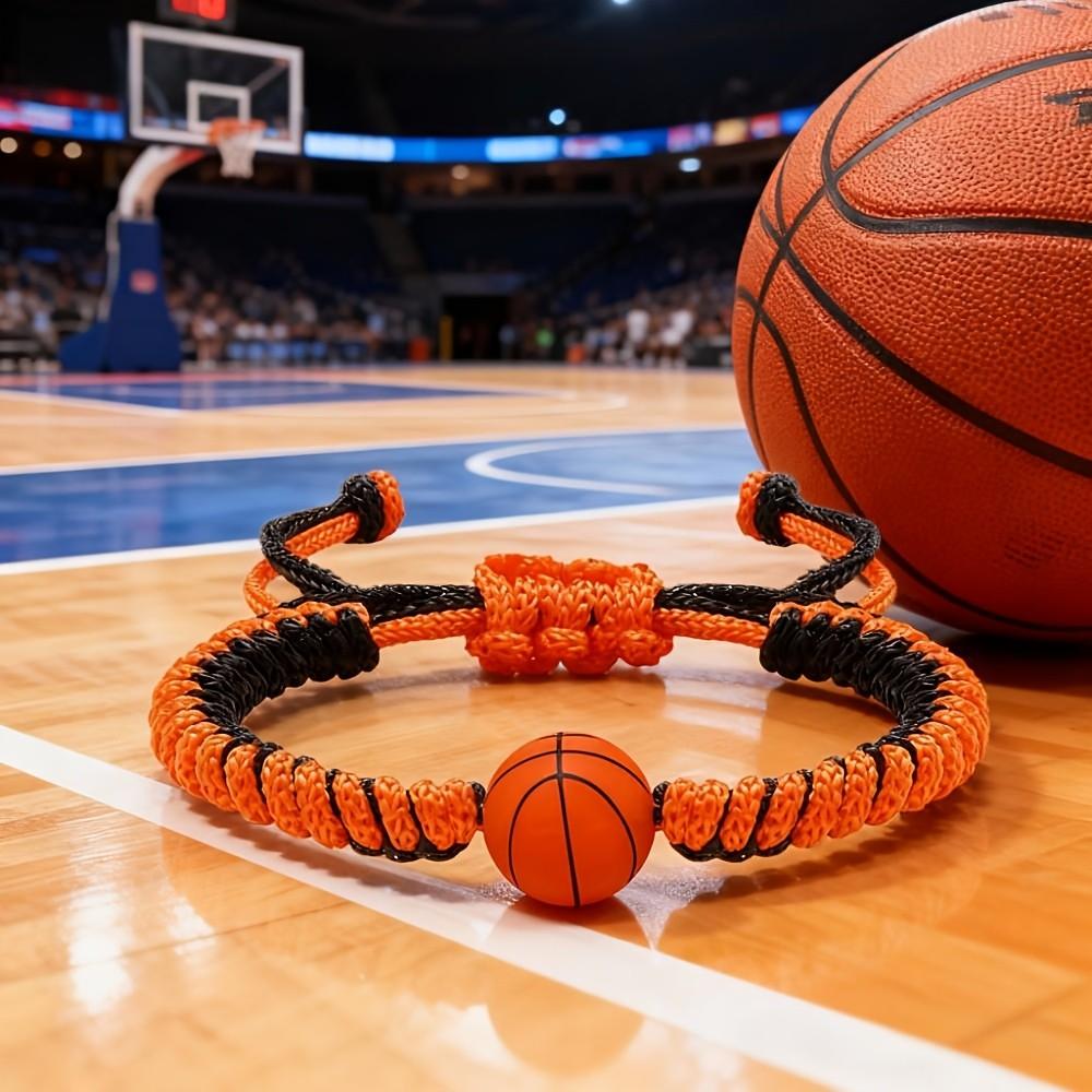 1PC Sports Theme Bracelets Set - Adjustable Hand-Knotted Nylon Cord, Durable Anti-Fray, Soccer/Basketball Design, Trendy Minimalist Wristbands, Perfect for Sports Players, Stylish Athletic Accessories, party decoration