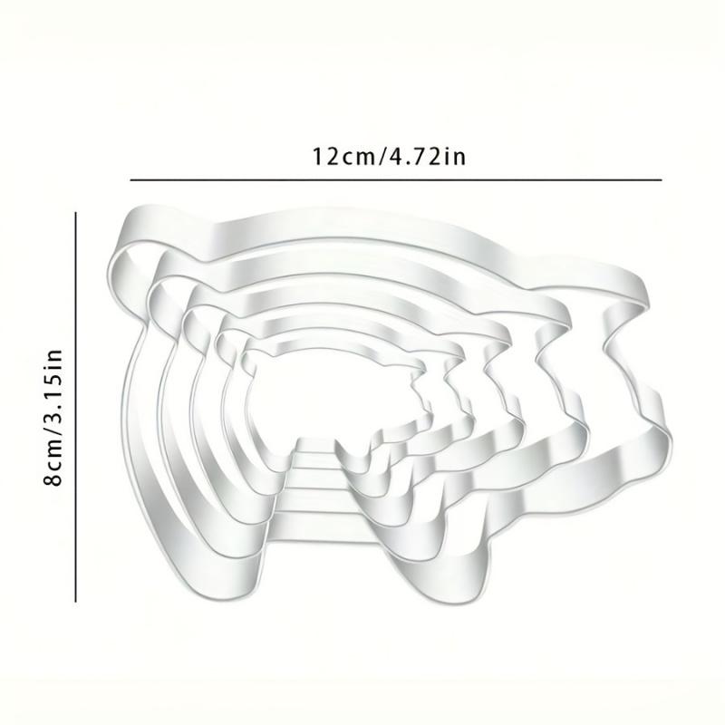 1/5/6-piece set with optional stainless steel bread mold, double-sided sealed molding; Paired with small pig, conch and other shaped biscuit cutting molds, the embossing is clear and not easy to stick. Suitable for birthday and holiday parties