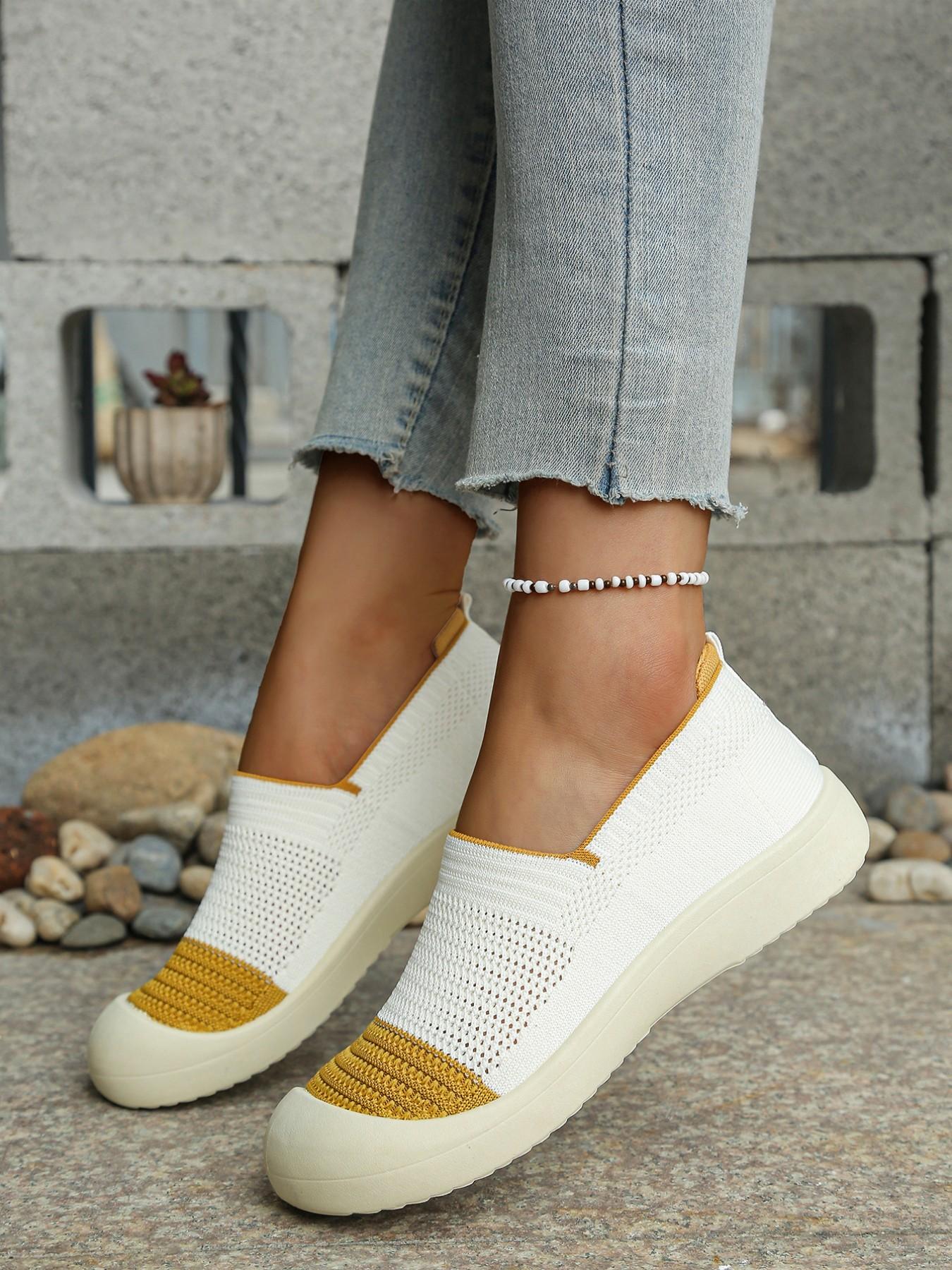 Women's Fashion Walking Shoes, Breathable Knit Mesh Lightweight Daily Commute Sneakers, Casual Jogging, Light Exercise, Everyday Wear