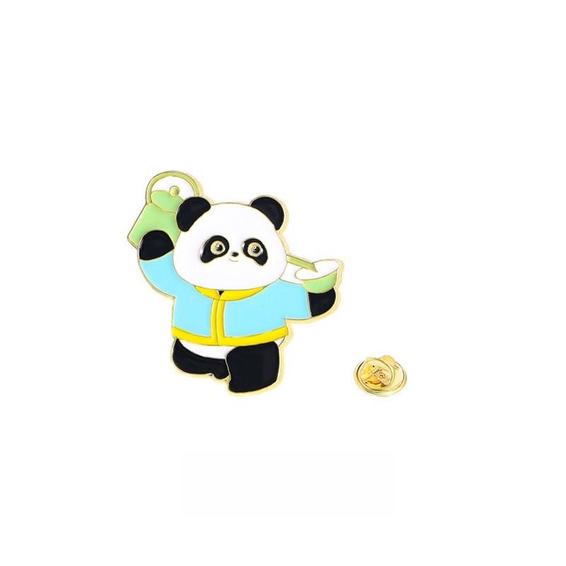 Chinese Style Panda Pin Badge, Cartoon Emblem, Backpack Couple Clothes Accessory, Button Clip Decoration, Memorial Gift