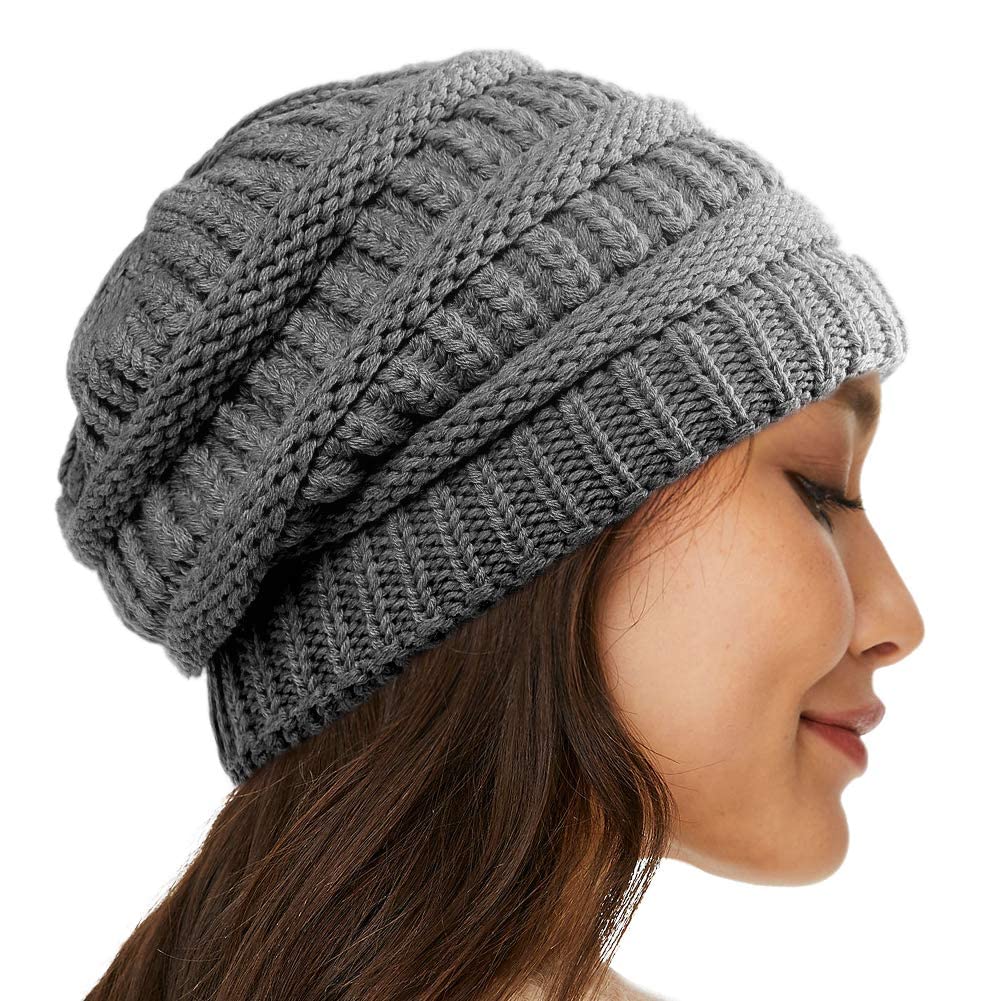 Luxurious Satin Lined Beanie for Women Warm Winter Hats Knit  display picture 1
