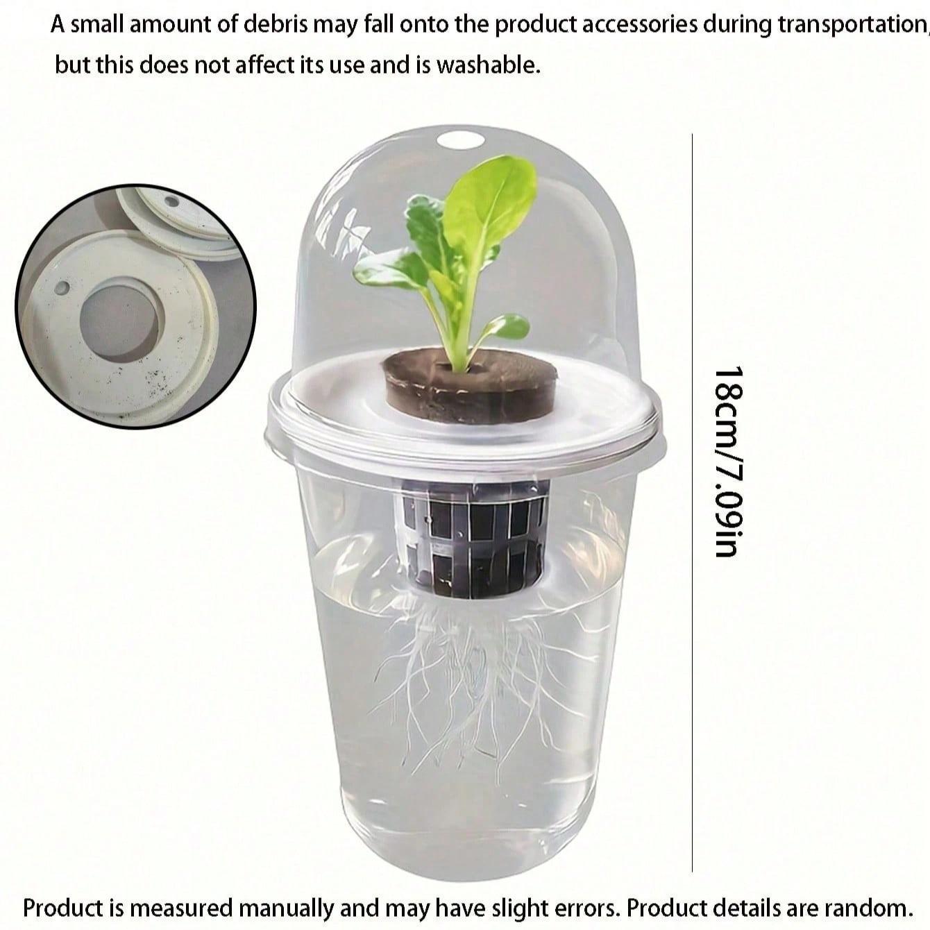 Transparent Hydroponic Seedling Pot, High Transparency Design, Aeration Feature, Ideal for Plant Propagation, Office Home Garden Decor