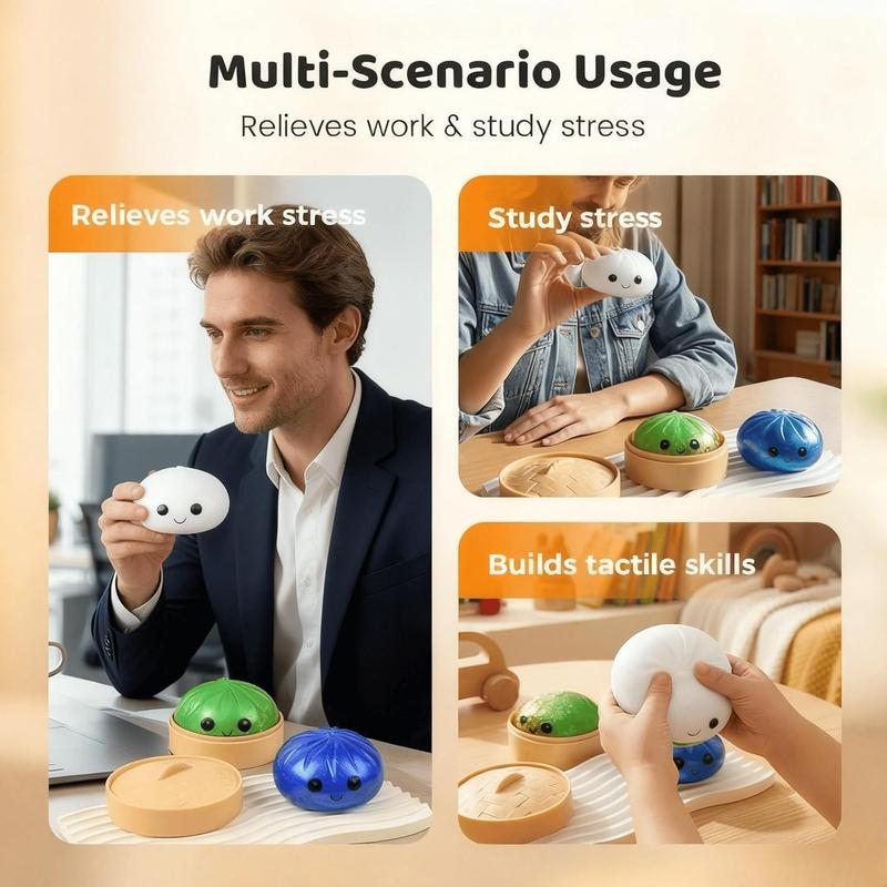 1/5pc Novelty Stress Relief Toy Set, Relieve Anxiety, Slow Resilience, Party Gift, Festival Gift Creativity, Soft and Slowly Rising Stress Relief Toys - Cute Desktop Accessories for Office Workers, Blue Series, Squishy Series, Boxed