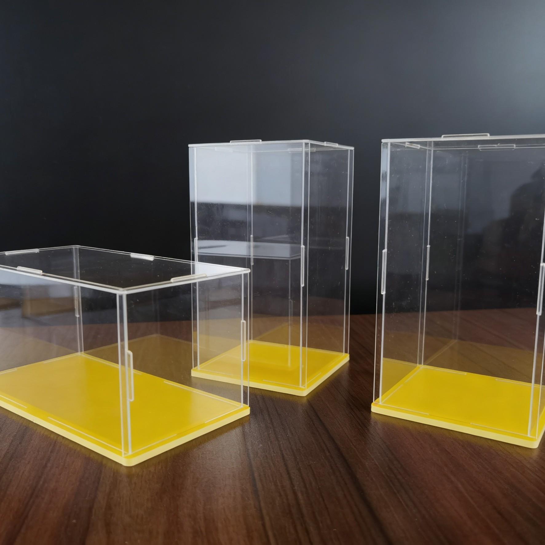 Transparent Acrylic Display Case, Stackable Doll Box, Vertical Assembly Stand, Multiple Sizes Available, Base, Collectible Figurine Storage