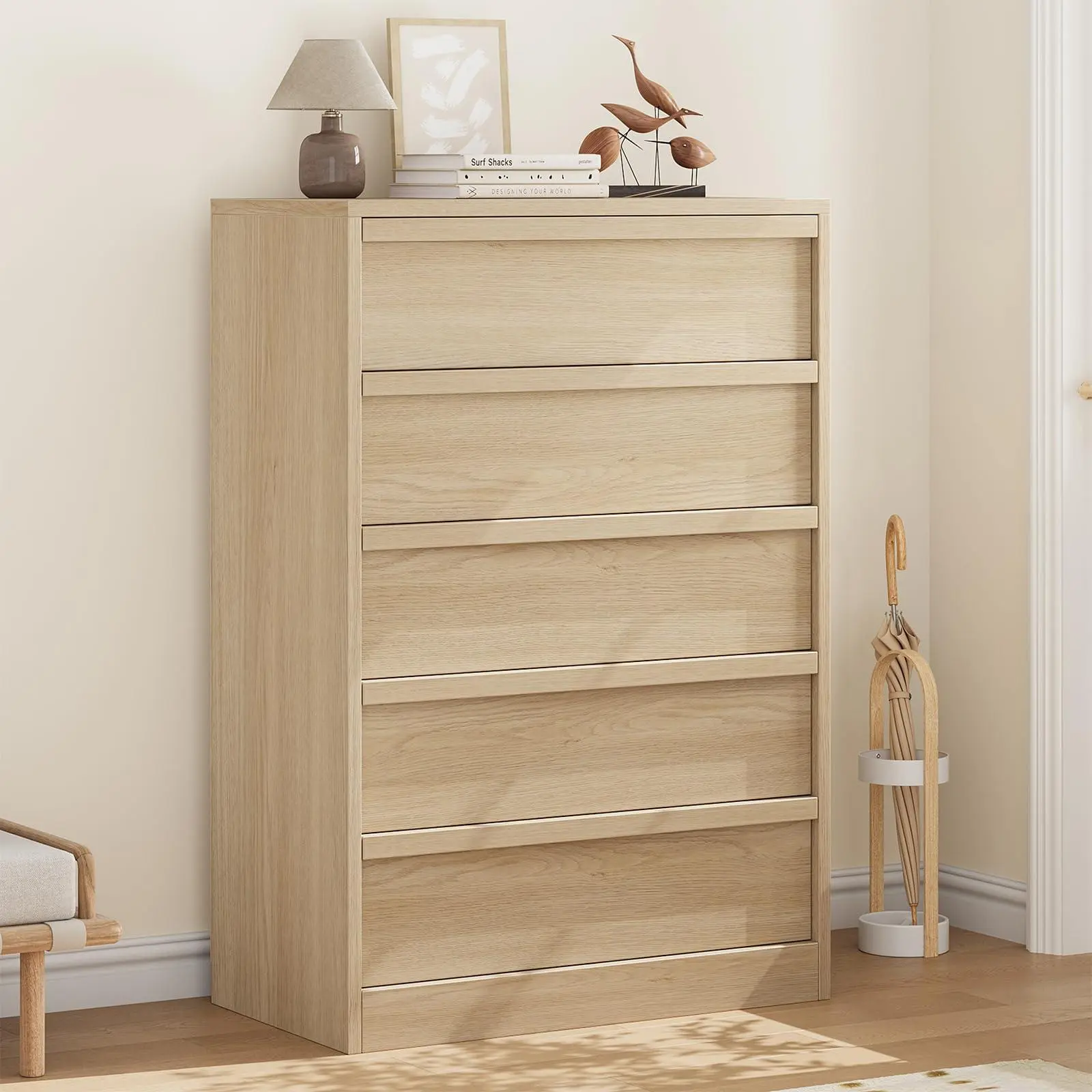 Garvee Modern Tall Dresser Chest of Drawers - Freestanding Vertical Storage Cabinet with Large Capacity for Bedroom, Living Room, Nursery or Entryway - Multiple Options (4-Drawer 39 in / 7-Drawer 47 in)