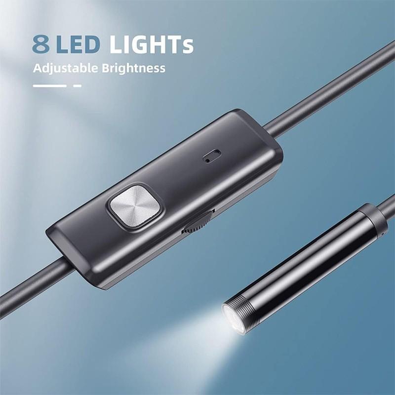 Type-C Endoscope Camera, Universal Android iOS Compatible, Waterproof Pipe Inspection Probe, 5.5/7cm Triple-Mode Internal Viewer