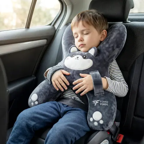Cute Plush Pig Car Neck Pillow – Ultra Soft Travel Headrest Cushion with Seat Belt Support, Anti Slump Sleep Pillow, Cartoon Memory Foam Neck Rest for Long Road Trips, Camping, Airplane Travel & Holiday Gift for Father’s Day