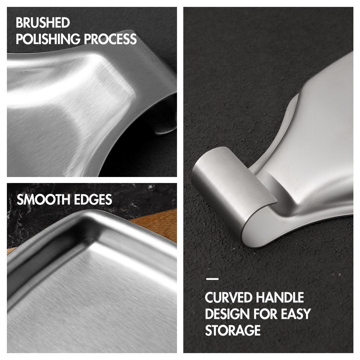 Kitchen Spoon Rest for Countertop, Utensil Holder with Drip Tray, Cutlery Organizer Rack, Cooking Utensils Shelf, Food Serving Tray for Spatula Ladle, Dinnerware Storage for Home Restaurant, 1 Pack