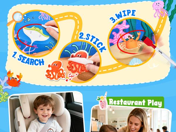 JoyCat Reusable Sticker Book - Jelly Stickers, Kids Sticker Activity Book, Travel Toys for Road Trip, Educational Learning Gifts for Boys and Girls JoyCat Reusable Sticker Book - Jelly Stickers, Kids Sticker Activity Book, Travel Toys for Road Trip, Educational Learning Gifts for Boys and Girls