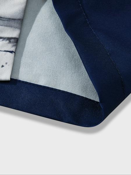 Men's Angel Print Short Sleeve Shirt, Regular Fit Casual Baroque Printed Collared Button Shirt for Summer, Fashion Men's Top for Daily Wear, Tropical