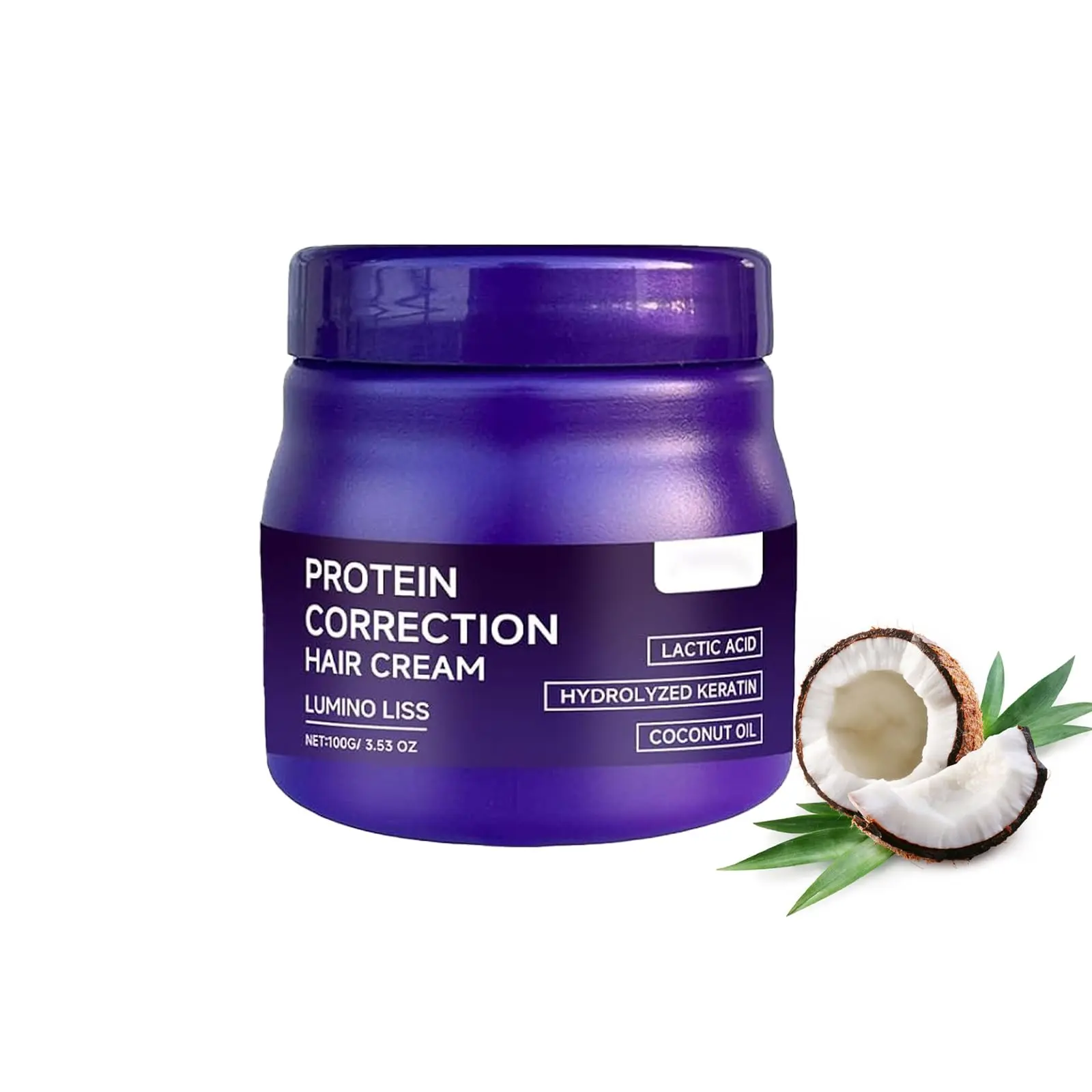 Hair Straightening Cream with Silk & Shine Technology, Protein-Rich Formula for Smooth, Frizz-Free Hair, Intensive Repair Treatment for All Hair Types, 3.53oz