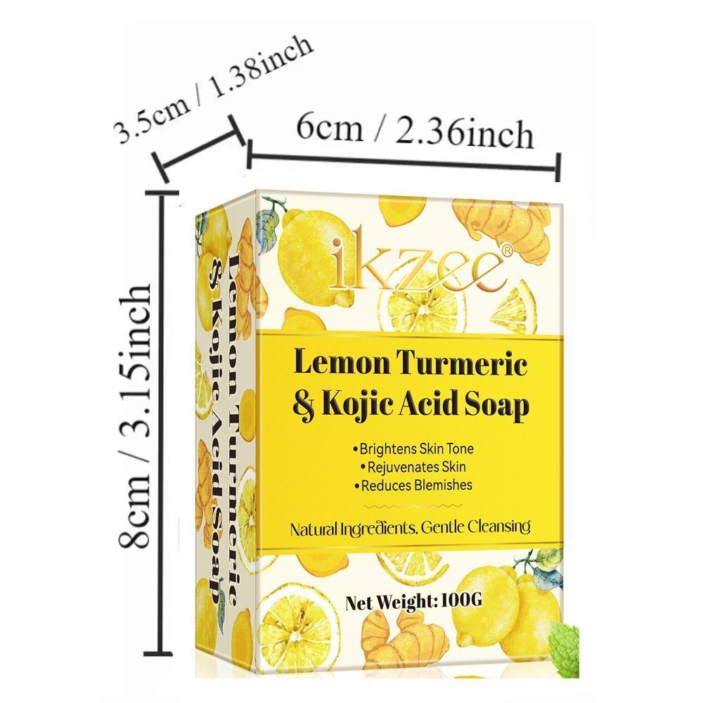 Lemon Turmeric Soap Bar 100g, Gentle Cleaning Formula, Eliminates Odors, Maintains Personal Hygiene, Mild Scented Soap for Daily Use, Gentle Cleansing Soap