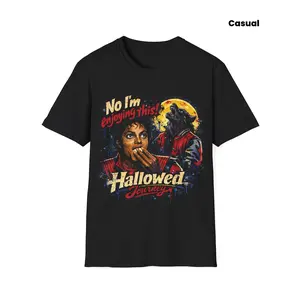 This  "Thriller"  Graffiti Men's Crew Neck T-shirt Is Suitable for Casual Wear at Home, Outdoor Activities, and Work, and Is Also an Ideal Gift for Friends and Family(birthdays, Valentine's Day, Mother's Day).