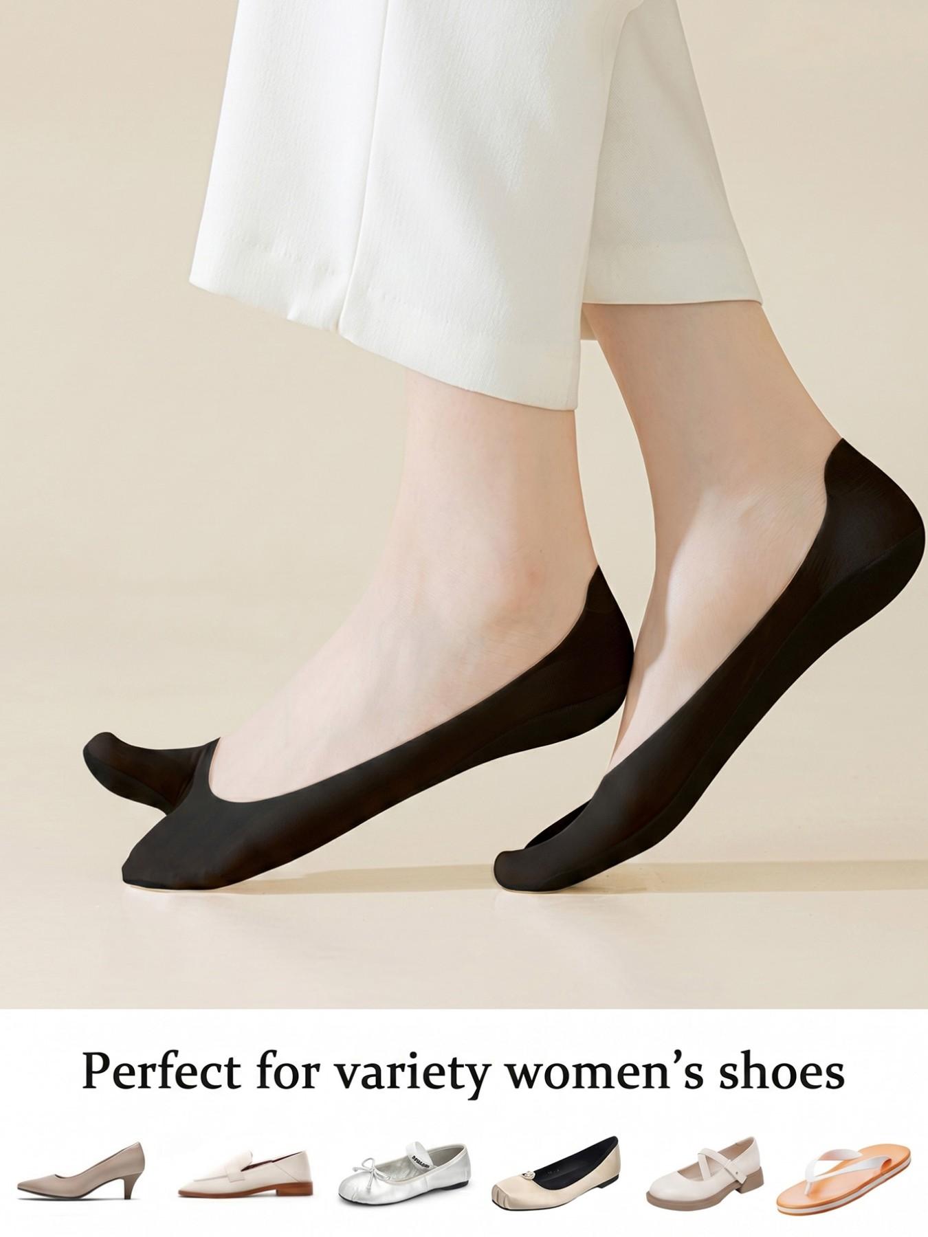 2 Pairs Tabi Socks, Thin No-Show Non-Slip Low-Cut Invisible Liner, Summer Footies for Flats, Flip Flops, Sneakers & Sandals
