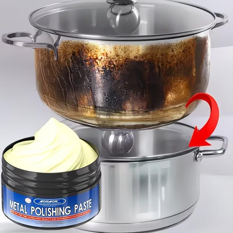 Complete Metal Polish Kit, Universal Metal Polishing Agent, Quick Chrome Stainless Steel Painted Metal Shine Restorer, Sponge Included, Jokjok Brand