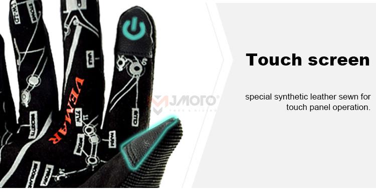 Men's Full Finger Touchscreen Riding Gloves With Skull Design For Motorcycle Motocross Dirt Bike Road Bike Mountain Bike Anti Slip Anti Fall Protective Gear Suitable For Climbing Skiing Cycling Outdoor Sports Lightweight Breathable Flexible Comfort For Ri