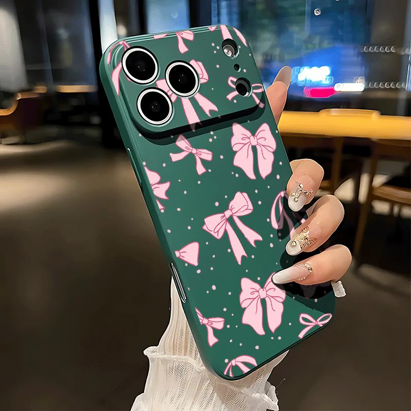 Full screen pink bow tie Soft&Flexible TPU Silicone Phone Case For iPhone 17 Pro Max AIR 16 15 14 13mini 12 11 Plus XR XSMAX Cases For Samsung Galaxy S26 Ultra S25 Edge S24 S23 S22 Plus  Durable|Shockproof|Full Camera Protection