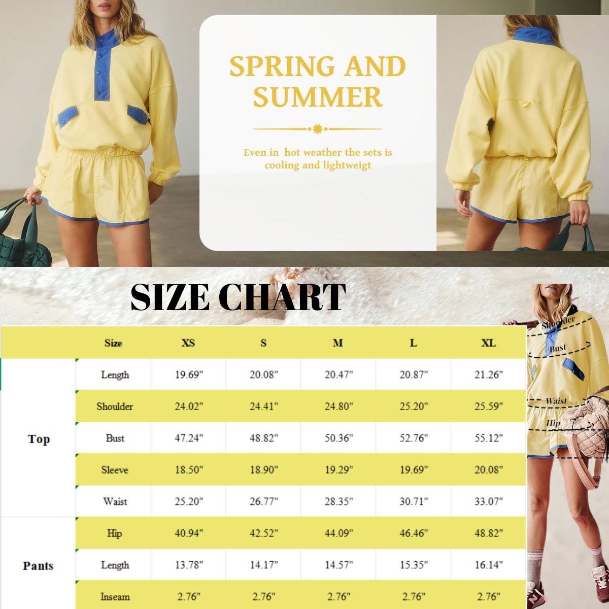 SCUSTY Women's Two Piece Short Sets Summer Lounge Sweatsuits Long Sleeve Outfits Travel Tracksuit with Pocket Summer 2 Piece Matching Sets