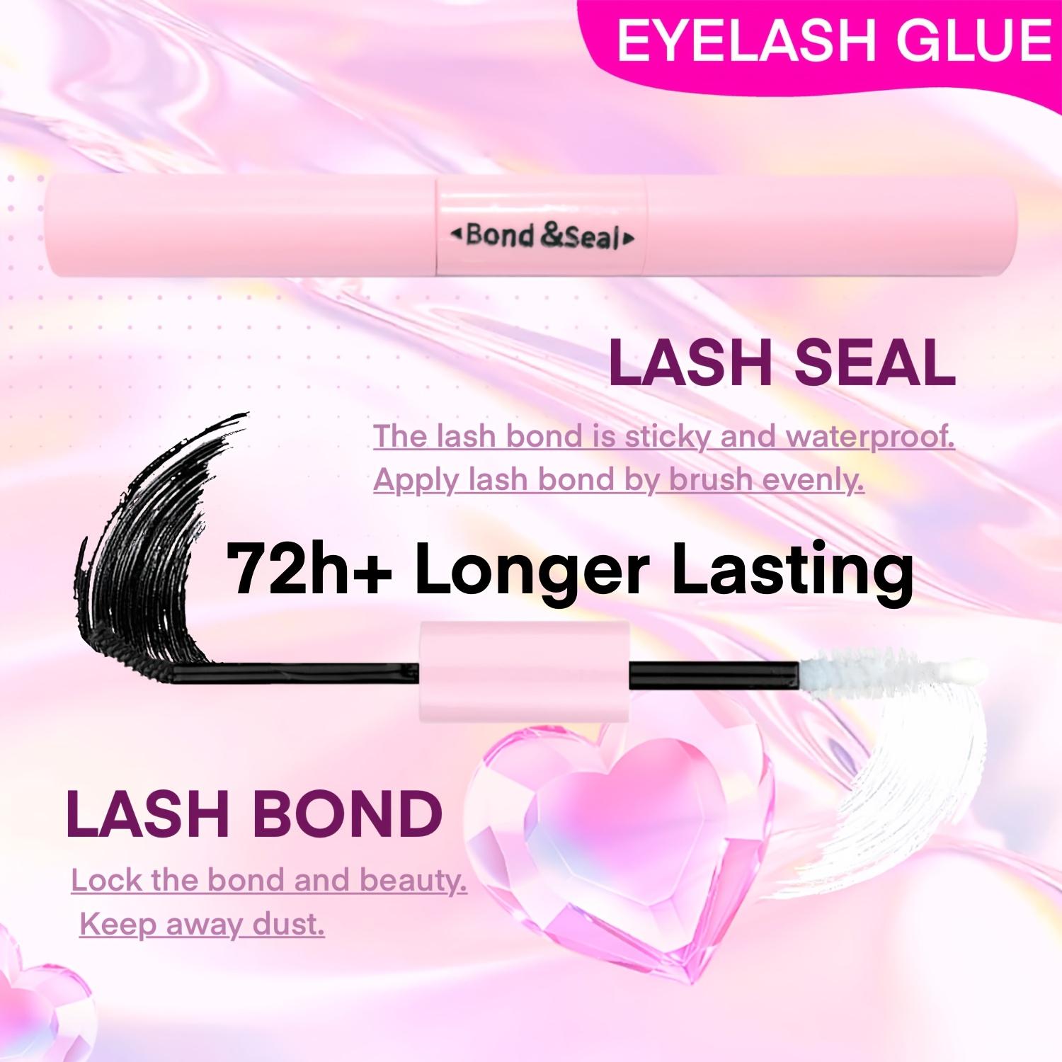 False Eyelash Book Kit (Glue + Tweezers + Brush) Waterproof Eyelash Extension Kit D Curl Tufted Eyelash Extension Kit Single Lash Kit