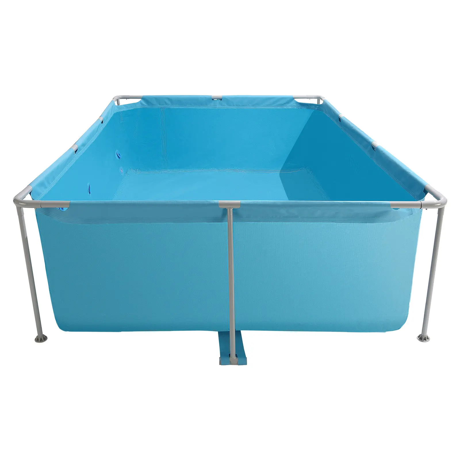 Frame Above Ground Swimming Pool, 118 x 78 x 30 in Rectangular Steel Metal Frame, Large Rectangle Outdoor Backyard Family Pool, Easy to Assemble Rust-Resistant, 1046 Gallon Water Capacity, Blue