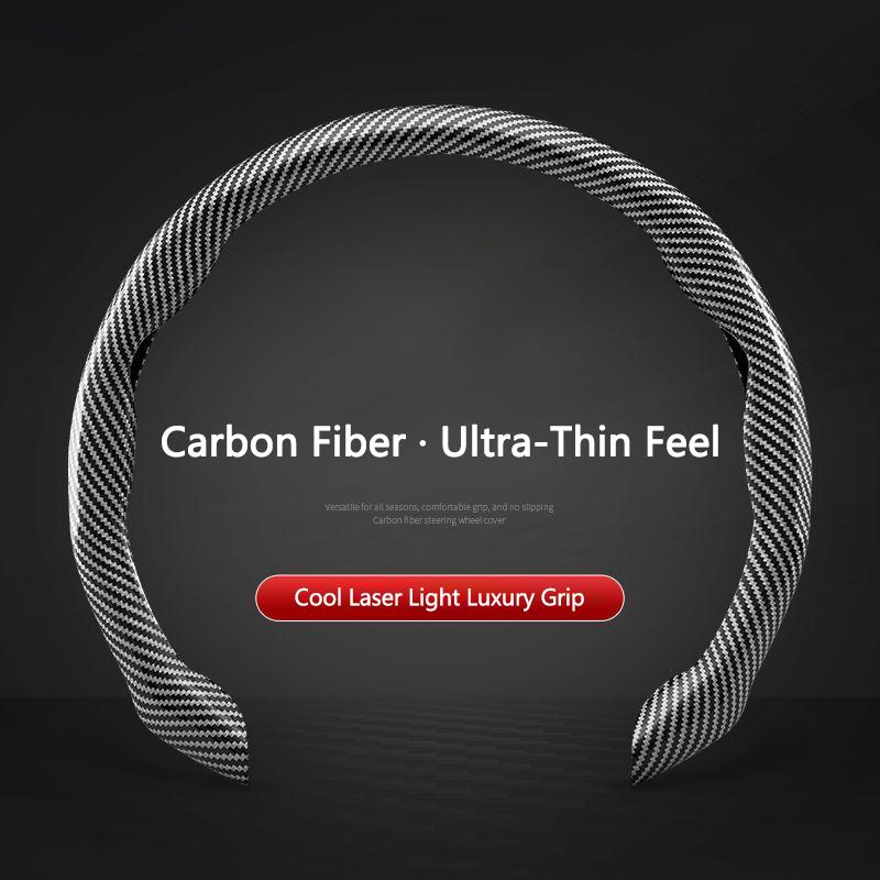 38cm General Integrated Car Steering Wheel Cover Carbon Fiber Sports Non-slip Protection Cover For Dodge RAM 1500 2500 3500 Auto Interior Accessories