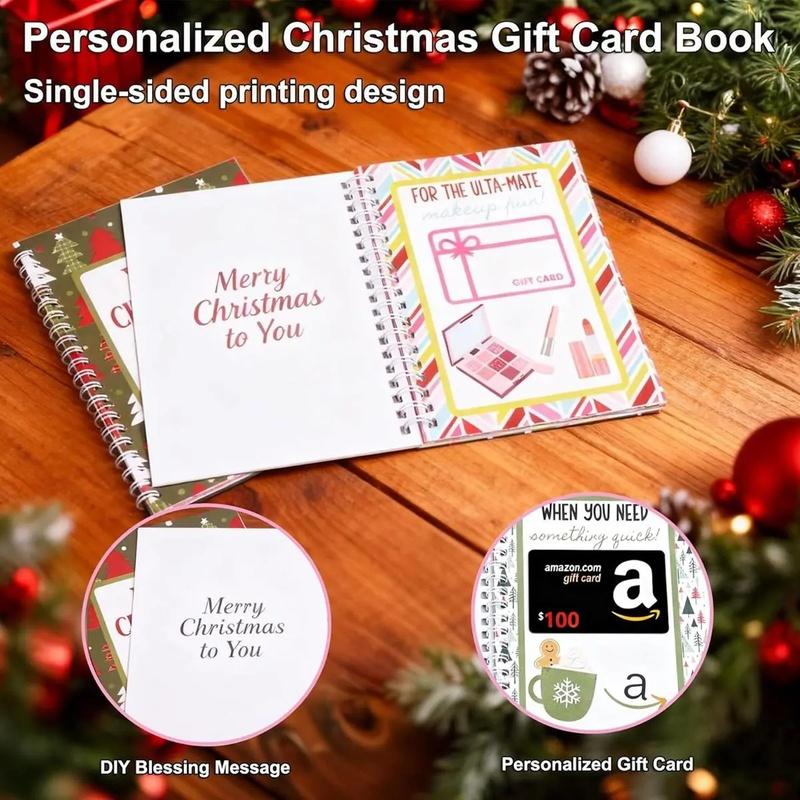 1pc DIY Spiral-Bound Christmas Holiday Gift Card Album with Surprise Pages, Card Keeper, Christmas-Themed Gift Planner Notebook