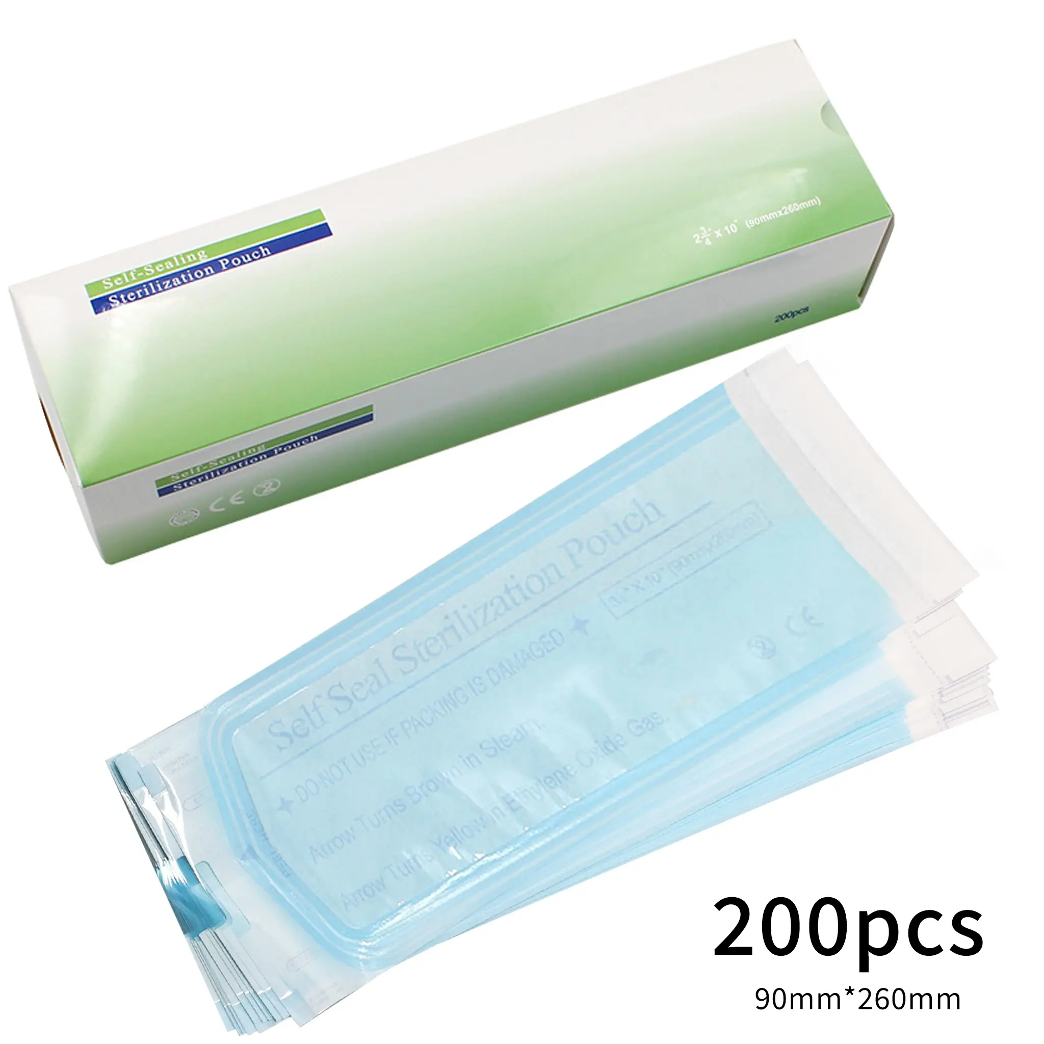 200pcs Disposable Disinfection Bags, Self-Sealing Easy Handling Sterilization Pouches for Nail Salons, Multi-Size Tool Storage Bags, Hygiene Protection Bags