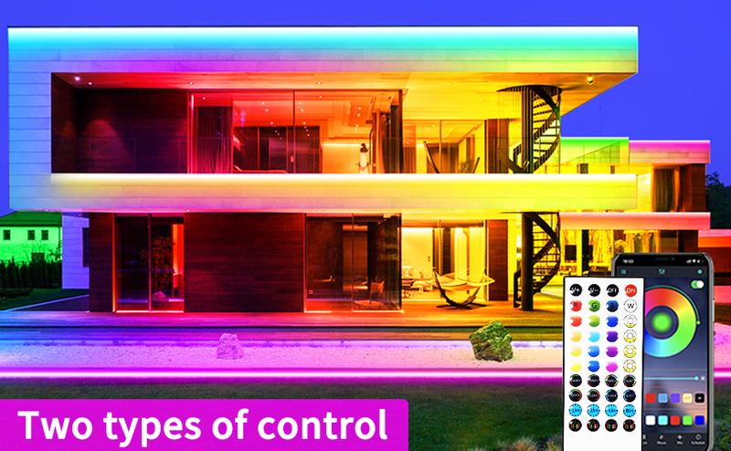 50ft Outdoor LED Strip Lights Waterproof,IP68 Waterproof LED Light Strips with Remote,App Control Music Sync RGB Outdoor LED Rope Lights,LED Lights for Bedroom,Roof,Pool,Deck,Balcony