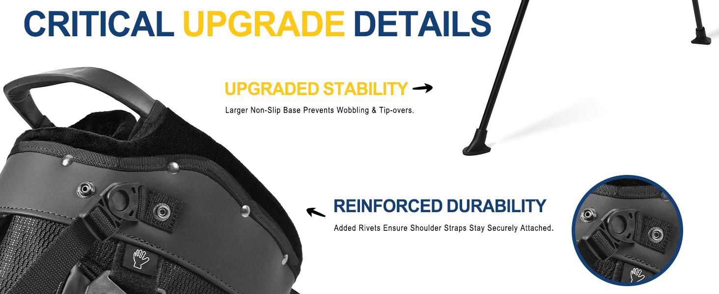 UNIHIMAL 14-Way Golf Stand Bag, Full Length Premium PU Leather Golf Bag with Plush Top, Magnetic Pocket, Dual Strap and Rain Cover for Men