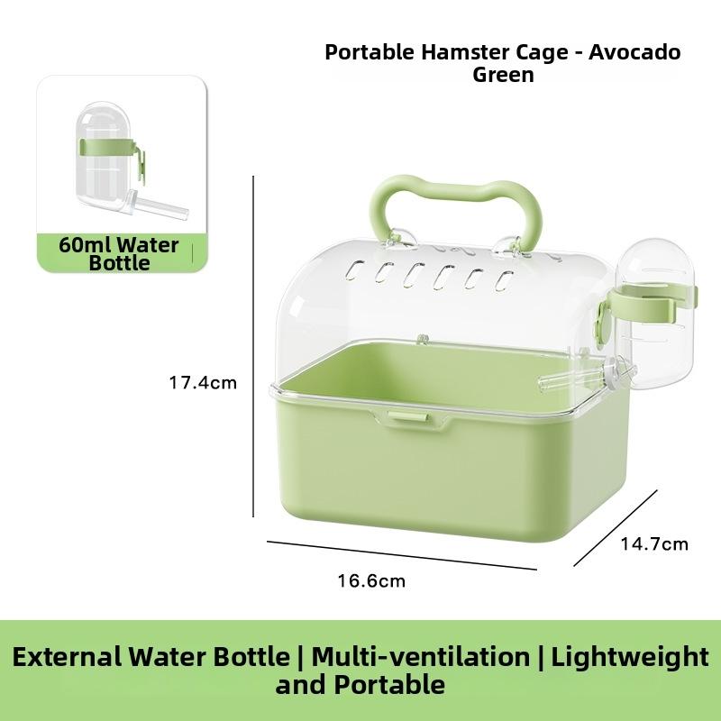 Transparent Acrylic Hamster Cage, Large Portable Travel Handheld Pet Carrier, Ideal for Golden Syrian and Flower Dormice, Easy to Carry, Healing Companionship