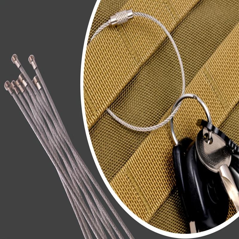 20counts Stainless Steel Keychain Ring, Heavy-Duty Metal Keychain Cable, Large Key Ring Holder for Outdoor Camping, Multi-Purpose Keychain Accessories，Christmas gift
