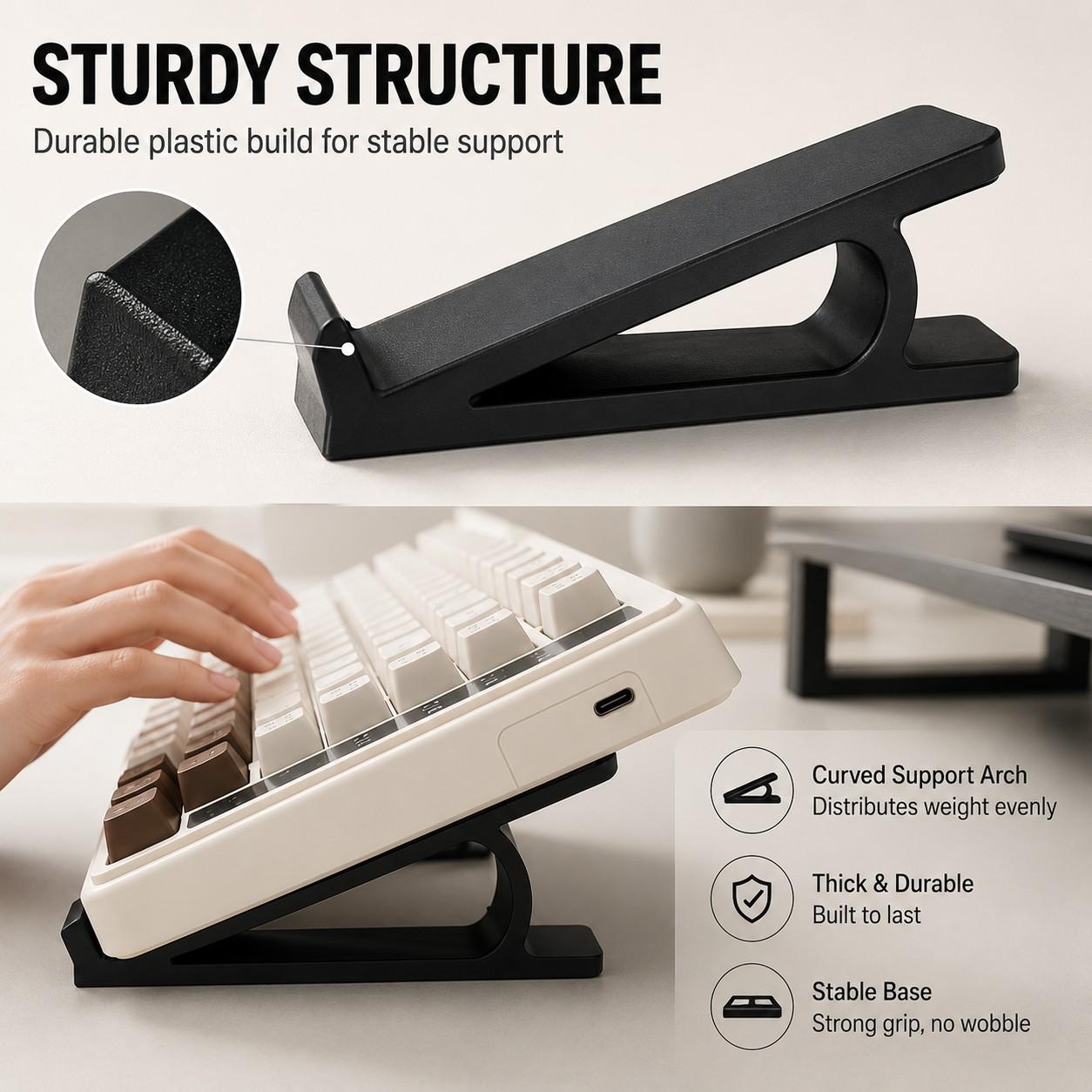 10pcs Ergonomic Keyboard Riser Stand, Non-Slip Universal Holder, Office & Gaming Dedicated, Comfortable Typing Solution, Gaming Setup Accessories