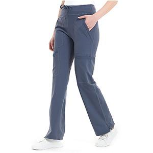 Yoga Scrub Pants for Women - 4-Way Stretch Fabric with 5 Pockets, Mid Rise Flared Leg Work Pants Featuring a Cargo Pocket SpringStatements