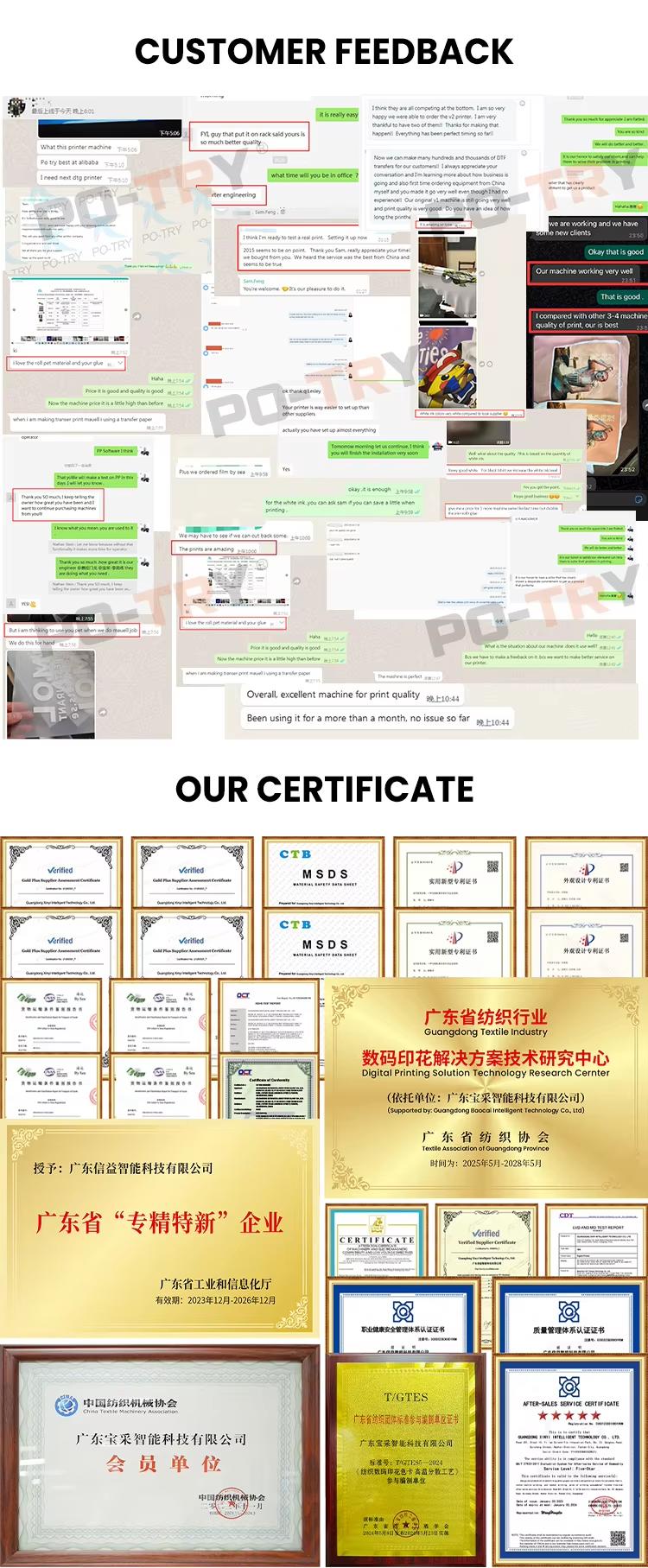 PO-TRY DTF Printer for POD Business White Ink Heat Transfer Machine for Custom T-Shirts Hoodies Apparel