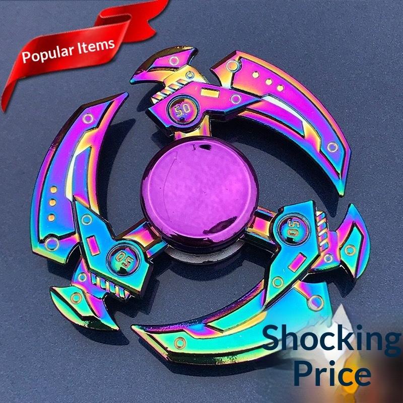 Metal Finger Spinner Toy, Stress Relief Fidget Spinner for Adults & Kids, Rotating Handheld Toy for Students, Fun Accessory