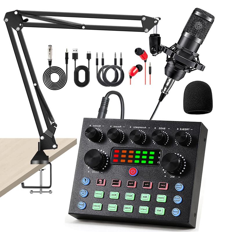 V8S Podcast Equipment Bundle, wireless Live Sound Card and BM800 Microphone Sound Mixer Bluetooth connection Audio Interface For Smartphone computer,Recording, Broadcasting, Live Streaming, YouTube,TikTok studio package V8S Podcast Equipment Bundle, wireless Live Sound Card and BM800 Microphone Sound Mixer Bluetooth connection Audio Interface For Smartphone computer,Recording, Broadcasting, Live Streaming, YouTube,TikTok studio package