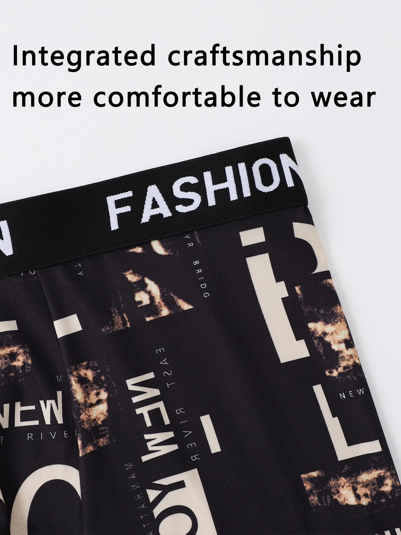 Black gold trendy men's belt-style underwear, personalized letter printed breathable underwear, full of handsomeness