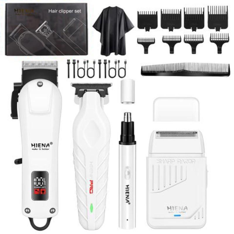 Barber-Grade 4-Piece Cordless Grooming Gift Set｜LED Display & Smooth Anti-Tangle Trimming, All-in-One for Hair & Beard. A Premium Choice for Boyfriend/Husband