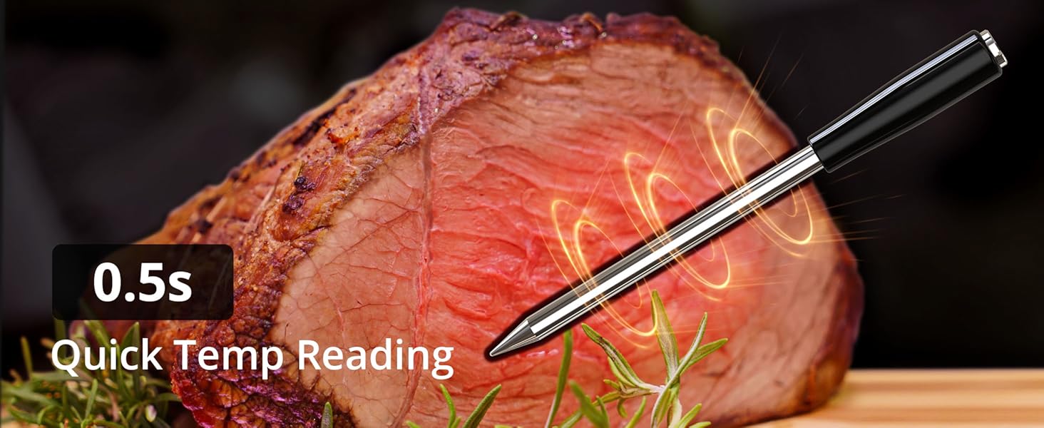 CharMeter Wireless Thermometer,Bluetooth meat thermometer,for Remote Monitoring of Smoker,Grill, and Oven,Perfect Accessories Gift for Kitchen Lovers CharMeter Wireless Thermometer,Bluetooth meat thermometer,for Remote Monitoring of Smoker,Grill, and Oven,Perfect Accessories Gift for Kitchen Lovers