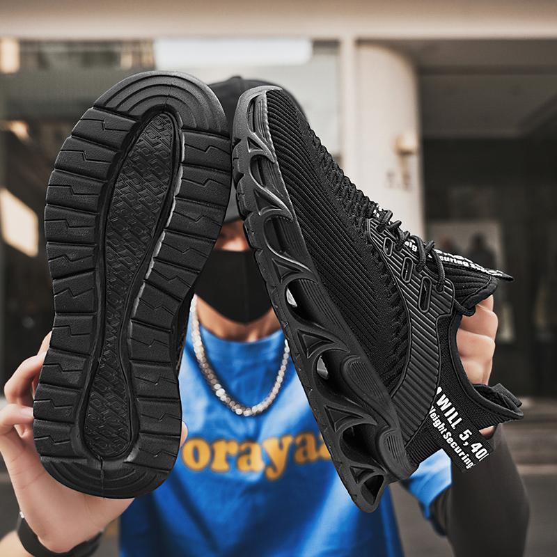 Men's Fashion Breathable Textile Anti-Slip Comfortable Thick Sole Soft Casual Outdoor Sports Shoes, Lightweight Easy Wear No Load