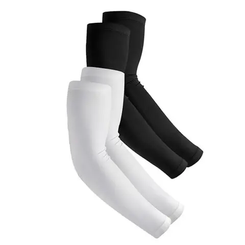 Men’s & Women’s 2-Pairs UV Protection Sweat-Dry Fabric Arm Sleeves Cover, Fashion Sportswear Gloves, Gym Accessory, Outdoor Essential for Running, Soccer, Archery