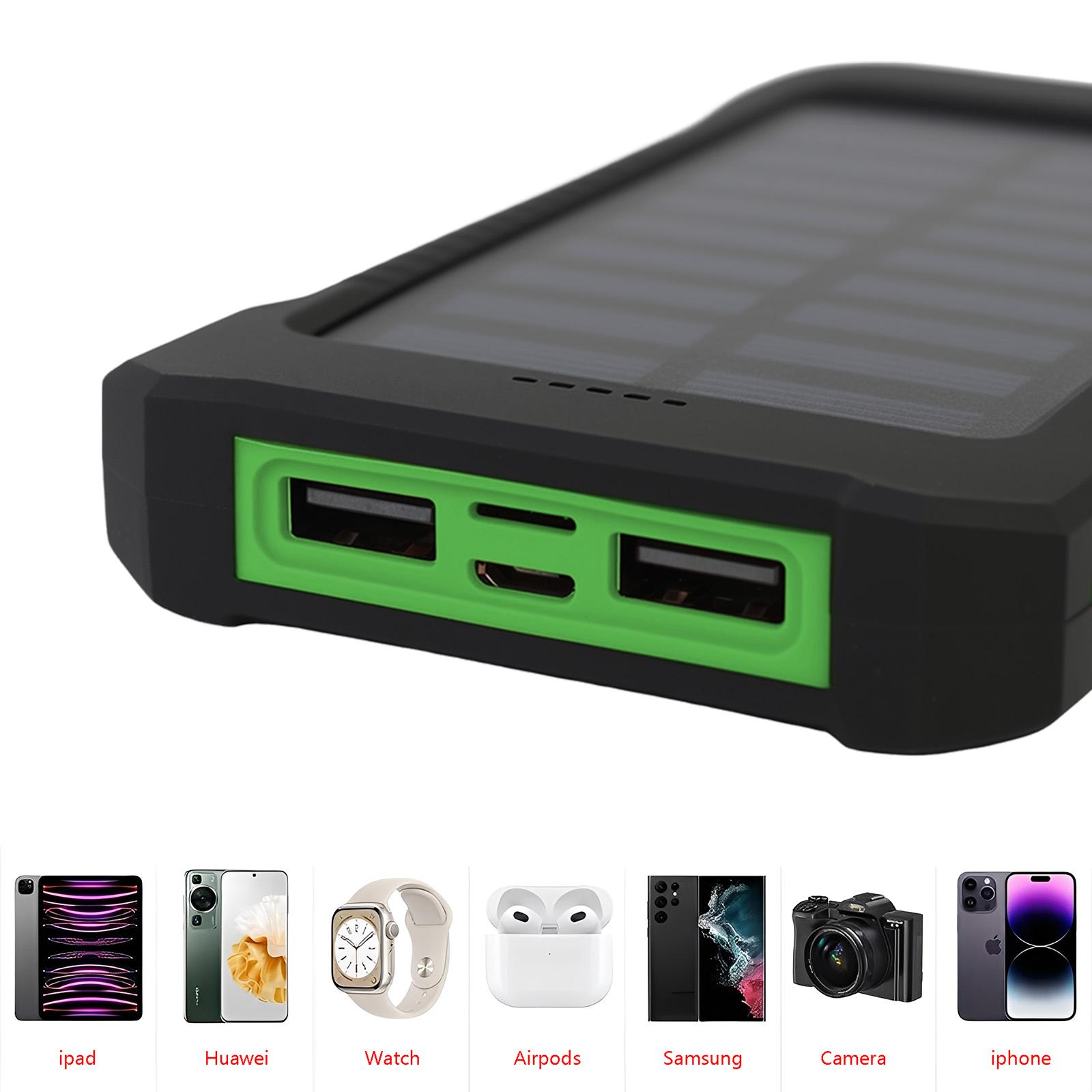 26800mAh Solar Power Bank, Outdoor Portable Charger with LED Flashlight & Compass,Waterproof with Carabiner, Charging for iPhone Android, Camping Hiking Gear​