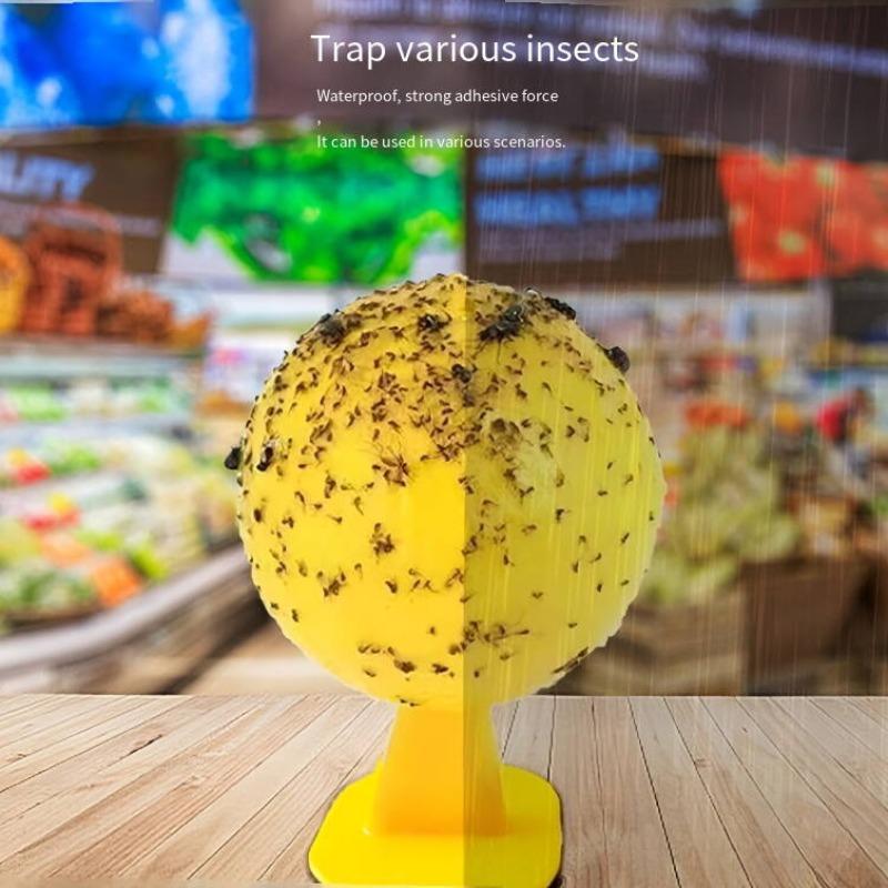 3 sets, indoor and outdoor yellow insect traps, containing insect traps * 3 + base * 3, with adhesive backing 3 pieces, pest traps, fruit fly traps, high-efficiency insect traps, suitable for kitchen, living room, office, home and apartment use.