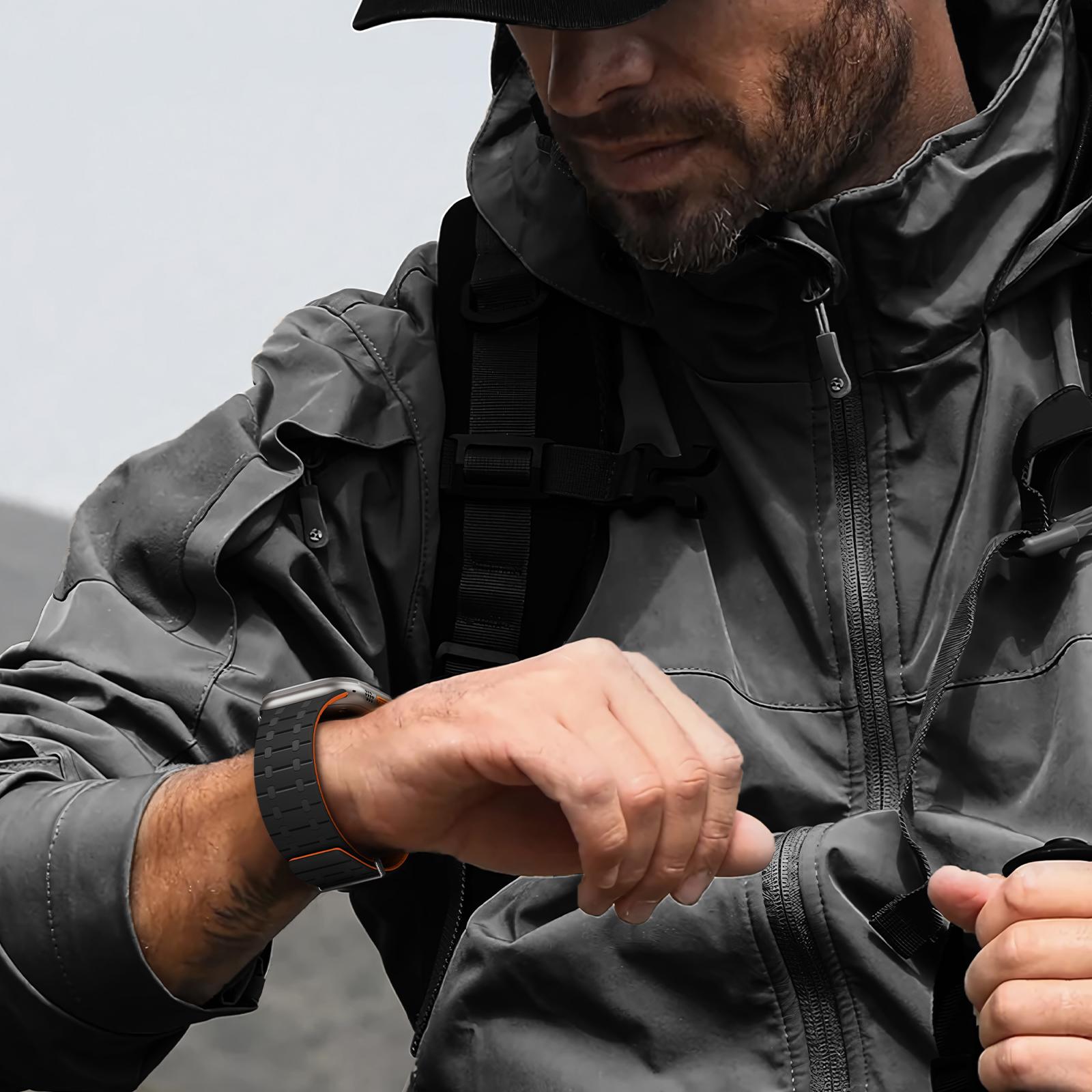 Quick-Snap Magnetic Band for Apple Watch Band 49mm 46mm 45mm 44mm 42mm, Silicone Sport Band Replacement Strap for iWatch Ultra Series 11 10 9 8 7 6 5 4 3